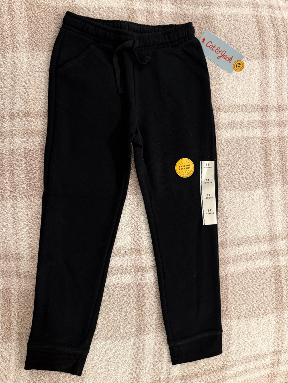 Cat & Jack Black Kids Jogger Pants with Drawstring